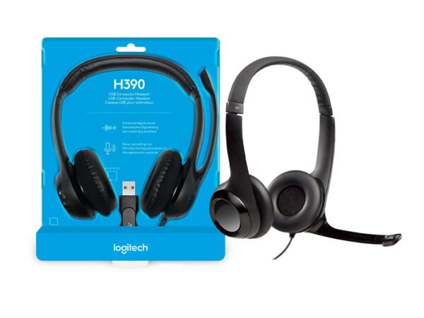 Auriculares Estereo (On-Ear) con microfono Logitech H390, Interfaz USB-A, Color negro - Imagen 2
