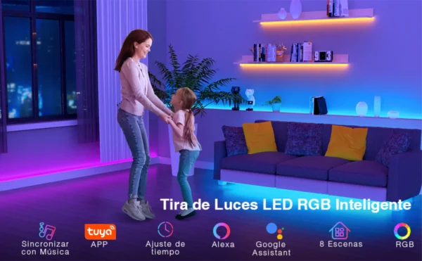 Tira LED RGB Inteligente Wi-Fi – Control por App y Voz con Alexa y Google Home - Imagen 4
