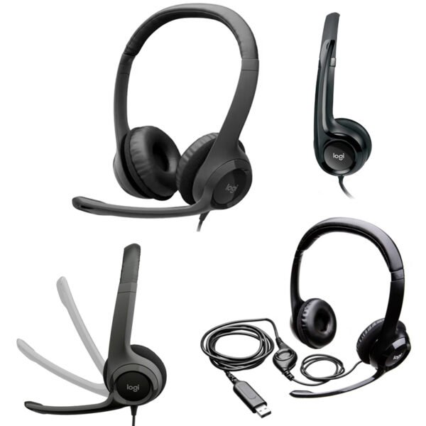 Auriculares Estereo (On-Ear) con microfono Logitech H390, Interfaz USB-A, Color negro - Imagen 3