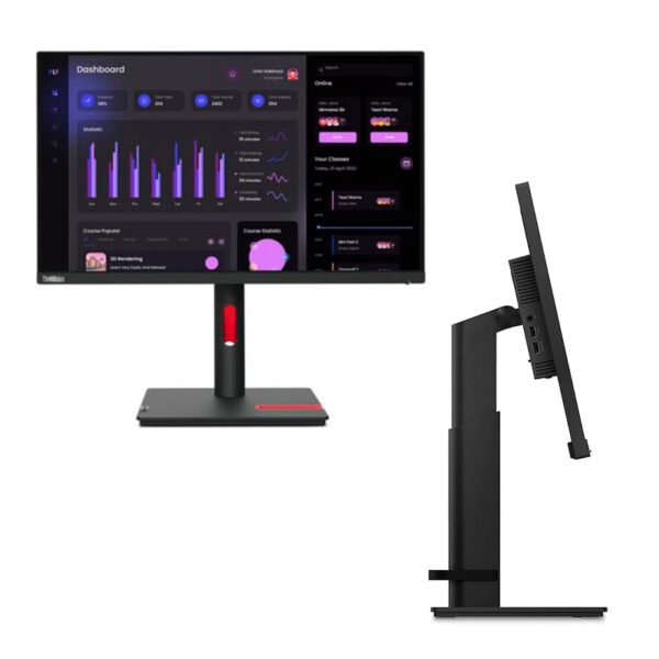 Monitor Lenovo ThinkVision T24i-30, 23,8" WLED IPS, 1 HDMI, 1 Displayport, 1 VGA - Imagen 2