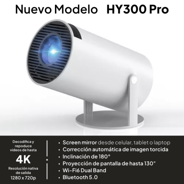 Proyector Profesional 4K HD Android – Smart TV Wi-Fi para Cine en Casa y Presentaciones - Imagen 6