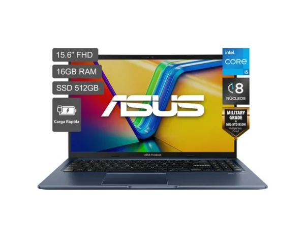 Portátil Asus VivoBook 15, pantalla FHD LED de 15,6", Intel Core i5 13420H a 4,6 GHz, 16 GB DDR4
