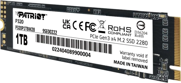 Unidad en estado sólido PATRIOT P320, 1TB, M.2 2280 PCIe Gen 3 x4 NVMe 1.3 - Imagen 3