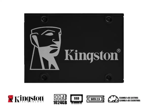 Unidad en estado solido Kingston KC600, 1024GB, SATA Rev 3.0 (6 Gb/s)