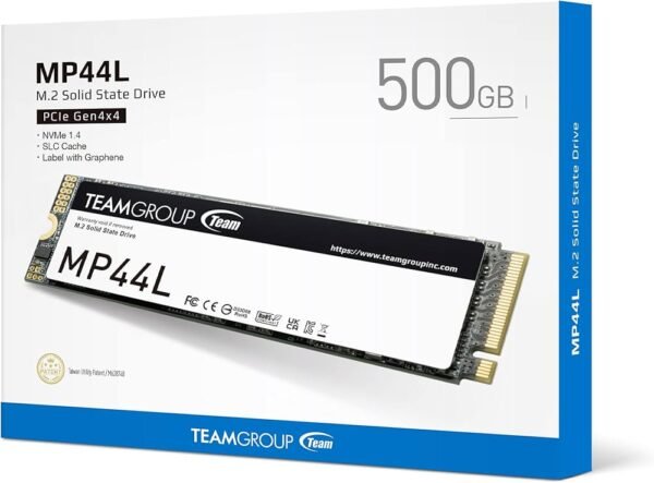 Unidad de estado sólido TEAMGROUP MP44L 500GB, M.2, PCI-E 4.0 x4 con NVMe 1.4 - Imagen 2