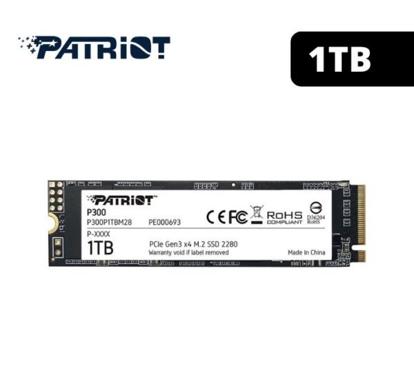 Unidad en estado sólido PATRIOT P320, 1TB, M.2 2280 PCIe Gen 3 x4 NVMe 1.3