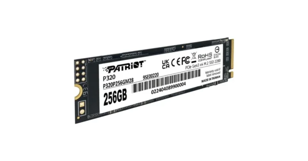 Unidad en estado sólido PATRIOT P320, 256GB, M.2 2280 PCIe Gen 3 x4 NVMe 1.3
