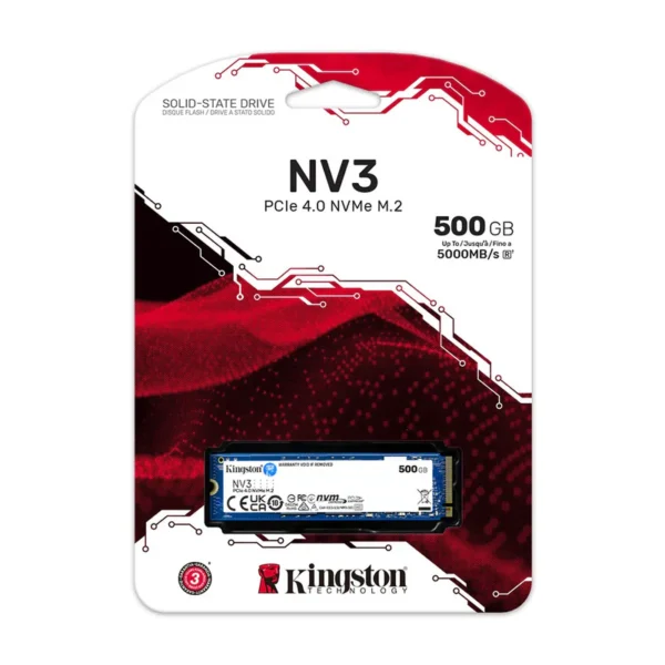 Unidad en estado sólido Kingston 500GB NV3 PCIe 4.0 NVMe M.2 SSD - Imagen 2