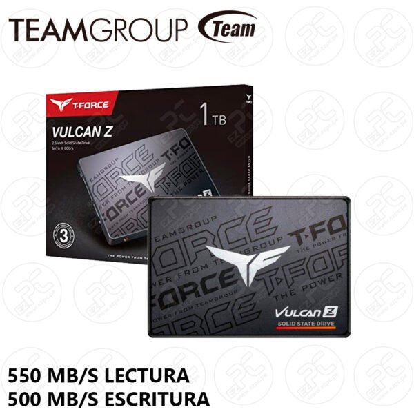 Unidad en estado sólido T-FORCE VULCAN Z, 1TB, SATA 6Gb/s, 2.5", Negro, DC +5V - Imagen 2