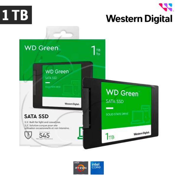 Unidad en estado sólido Western Digital Green, WDS100T3G0A, 1TB, SATA 6Gb/s, 2.5" - Imagen 2
