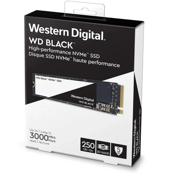Unidad en estado sólido Western Digital WD Black NVMe, 250GB, M.2 2280, PCIe Gen3 8 Gbps. - Imagen 2