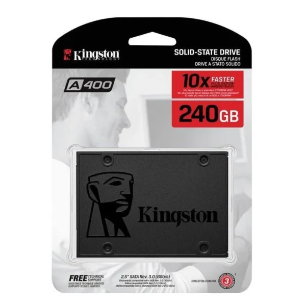 Unidad de Estado Sólido Kingston A400, 240GB, SATA 6Gb/s, 2.5", TLC. - Imagen 2