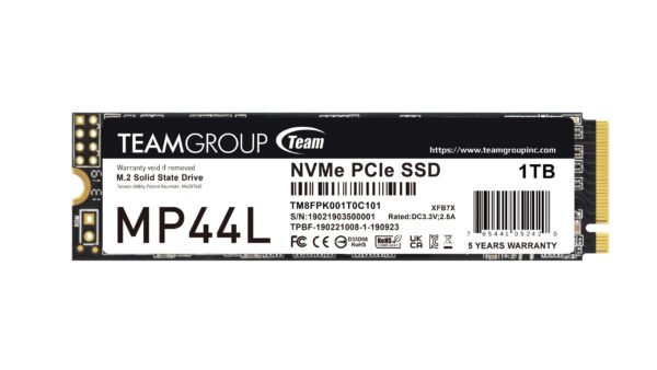 Unidad de estado sólido TEAMGROUP MP44L 1TB, M.2, PCI-E 4.0 x4 con NVMe 1.4